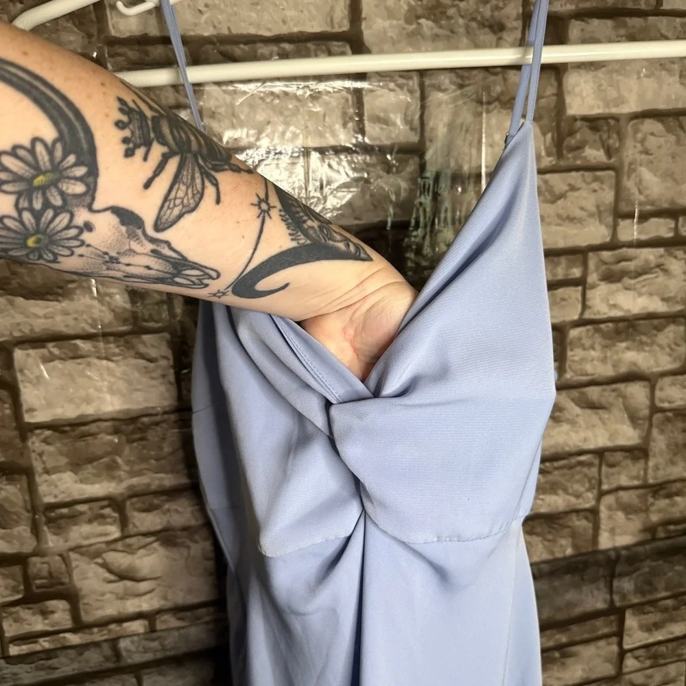 Y2K Abercrombie & Fitch Spaghetti Strap Full Length Periwinkle Dress Size Large